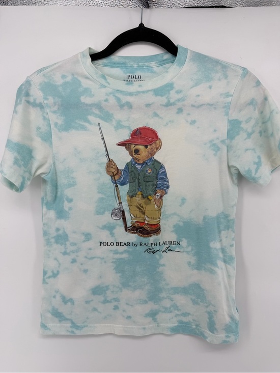 Polo Ralph Lauren Other - Polo Ralph Lauren Kids Polo Bear T-Shirt Size S (8) Fishing Bear Tie Dye Blue